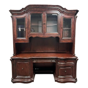 Hooker 'Seven Seas Collection' Office Desk Credenza With Illuminated Hutch