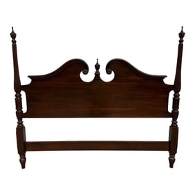 1970s Ethan Allen Georgian Court Queen Cherry 4-Poster Headboard