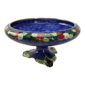 1920s Royal Winton Grimwades Byzanta Ware Pedestal Compote With 24k Gold Detail