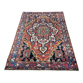 1990s Old Persian Bakhtiari Area Rug 4'7" X 6'6"