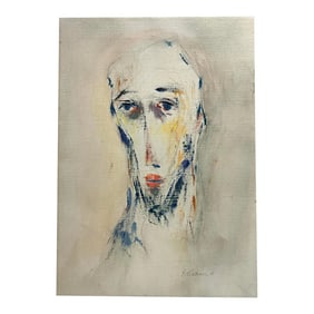 Mid Century Impressionist Style Portrait Painting