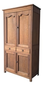 1800s Antique European Walnut Armoire Pantry Cabinet