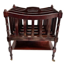 1980s Vintage Regency Style Magazine Rack Newspaper Holder