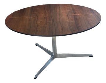 1950s Rosewood Round Coffee Table by Arne Jacobsen for Fritz Hansen