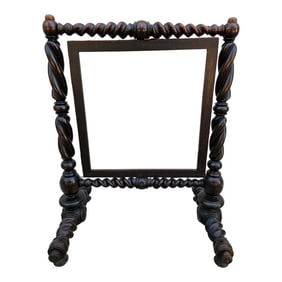 Antique Barley Twist Wooden Fireplace Screen