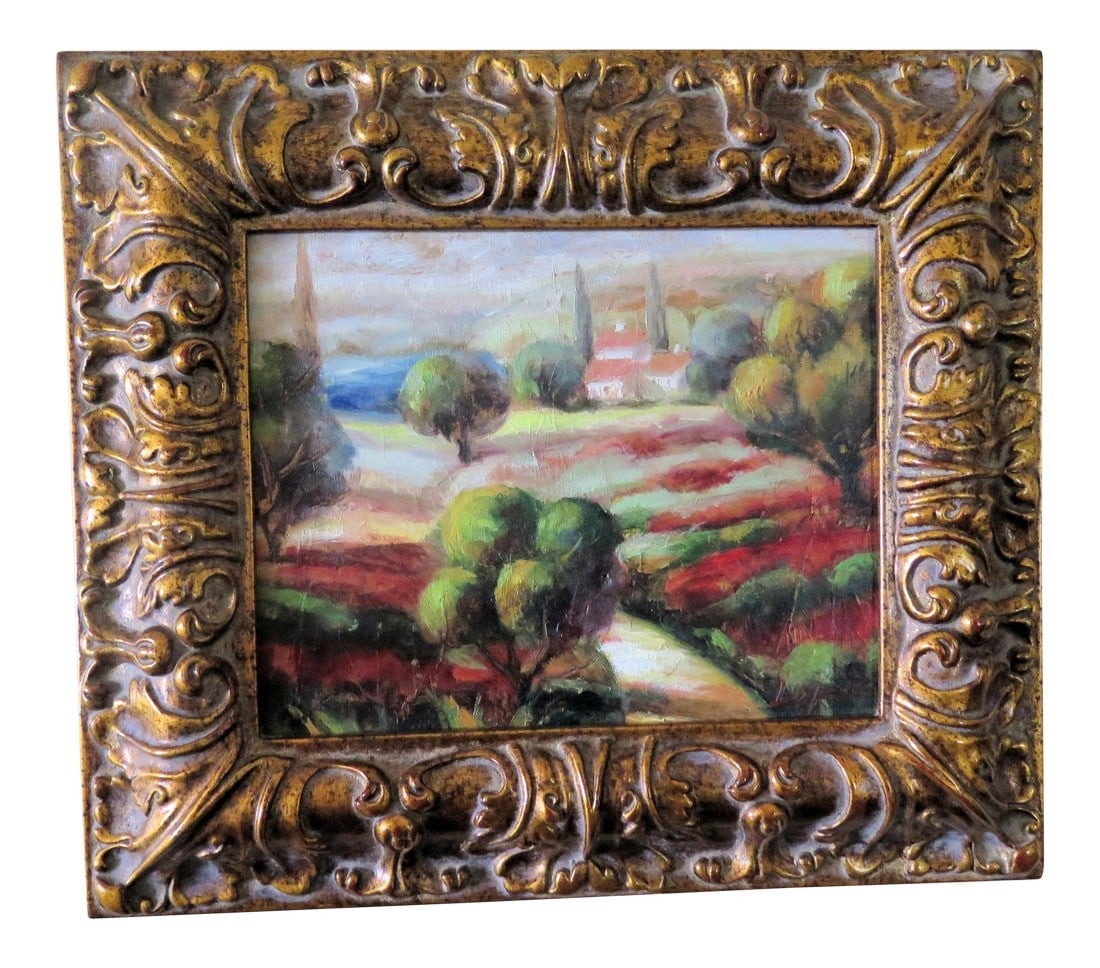 French Impressionist Painting of a Acreage Attached to a French Chateau Signed Lopez (1 of 4)