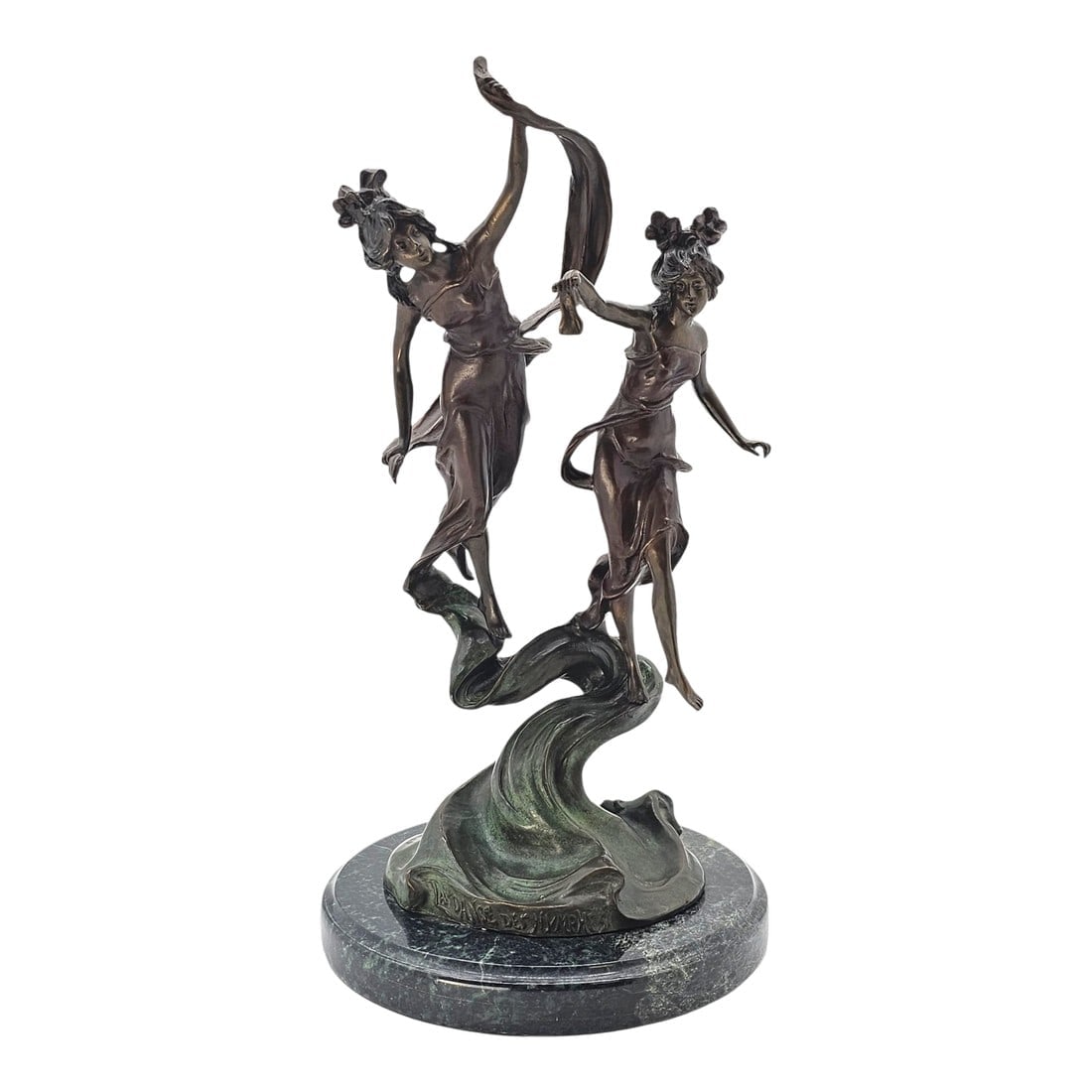 Art Nouveau A. Moreau Bronze Sculpture La Danse De Nymphes on Marble Base France 19" (1 of 11)