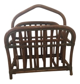 Vintage Rattan Magazine Rack