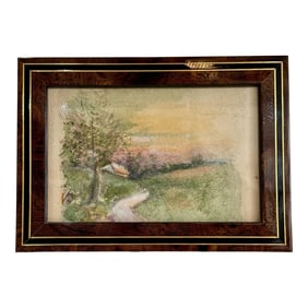 Framed w.c.. Vincent Watercolor Painting of a Country Scene