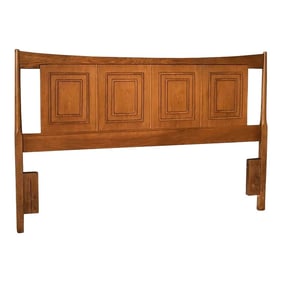 1960s Mid Century Modern Sculptura Walnut Headboard by Broyhill