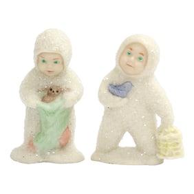 German Porcelain Snowbabies, Pair