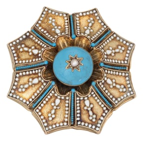 Huge Vintage Blue Enamel Cocktail Ring Sz 7.5 14k Yellow Gold Fleur De Lis