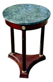 Vintage Bombay Company Regency-Style Accent Table With Green Marble Top
