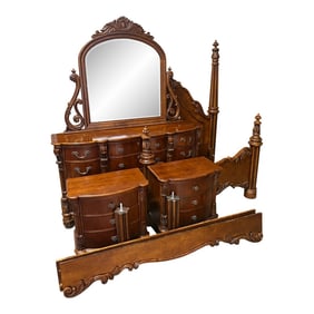 1990s Pulaski Solid Mahogany Edwardian Bedroom Suite – Nashville, Tn