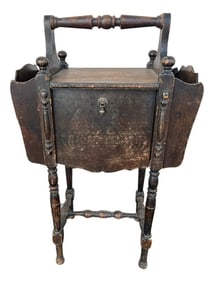 Antique Humidor Cigar Smoke Stand Side Table With Magazine Holder