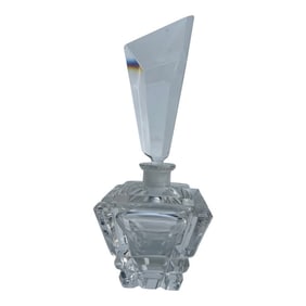 Vintage Art Deco Crystal Perfume Bottle 8.5" Tall