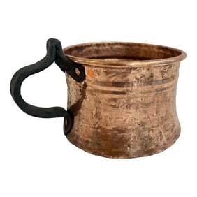 Antique Copper Dipper With Forged Iron Handle