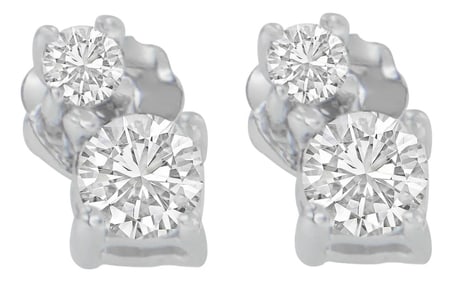 14K White Gold 1/2 cttw Round Cut Diamond Earrings (H-I, SI2-I1)
