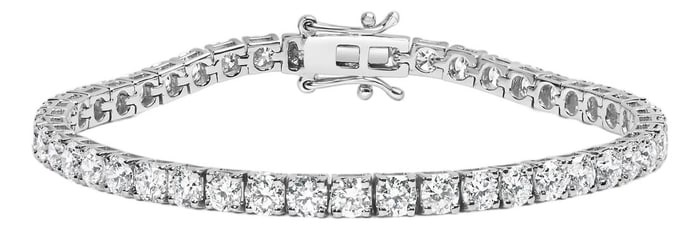 14K White Gold 1.00 Cttw Prong Set Lab Grown Round Diamond Classic Tennis Bracelet (F-G Color, VS2-S