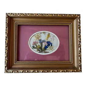 1960s Dried Flowers Matted and Framed.