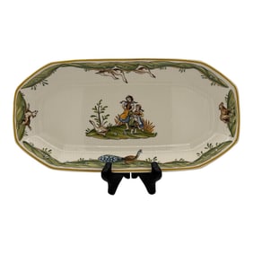 Vintage 1980s Villeroy & Boch "œCountry" Hand-Painted Pastoral Rectangular Serving Platter