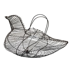 Vintage Modern Wire Chicken-Shaped Egg Basket