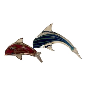 Murano Vintage Millafiori Dolphins, a Set