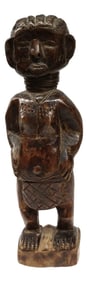Antique African Tribal Primitive Wood Female Figure Carved Ashanti