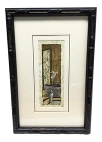 1990s Wood Bamboo Tall Framed Print by C Winterle Olson