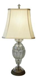 1950's Hollywood Regency Style Crystal Cut Glass Lamp