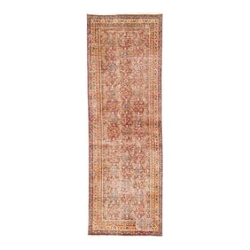 1960s Vintage Distressed Handmade All Over Peach Wool Runner