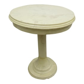 Heavy Faux Marble Pedestal Side Table or Stool