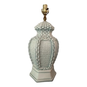 Vintage Palm Beach Ceramic Basket Weave Lamp