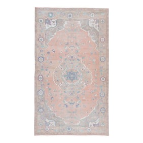Handknotted Wool Faded Turkish Oushak Rugs