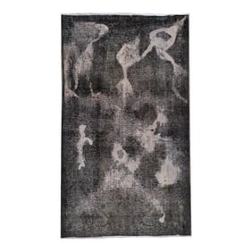 Vintage Persian Distressed Handmade Gray Abstract Wool Rug