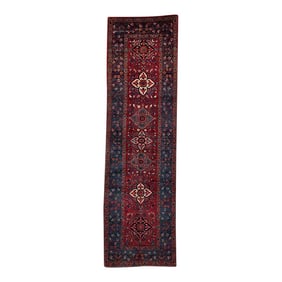 1950s Old Persian Heriz Runner Rug 3'0"³ X 10'3"³