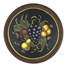 Large Hand Painted Vermont Artisan Wood Platter