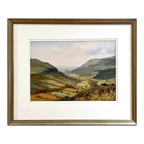 George Trevor, Watercolour of Ireland Valley Countryside by 20th Century Irish Artist, 1980 Circa