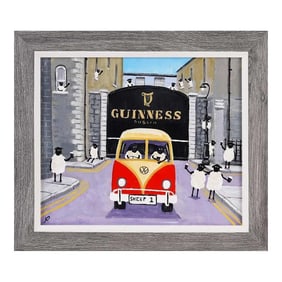 Sheep in a Vw Split Screen Camper Van at the Guinness Factory in Dublin Ireland