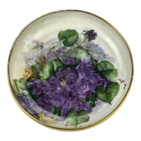 Antique T&v Limoges France Hand Painted Berries Bowl Grapes Artist Signed