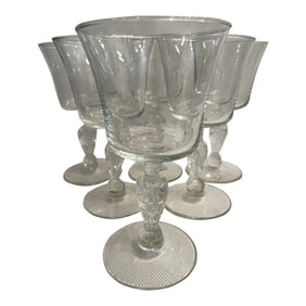 1974 Libbey Glass Liberty Bell Eagle Stem Wine Glasses - a Set of 6