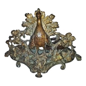 Antique Bronze Peacock Table Lamp