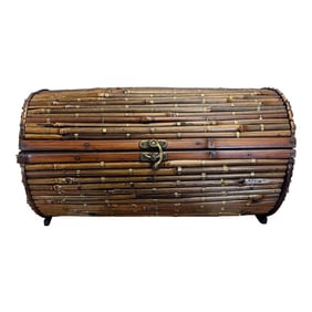 Fantastic Pencil Reed and Brass Decorative Box