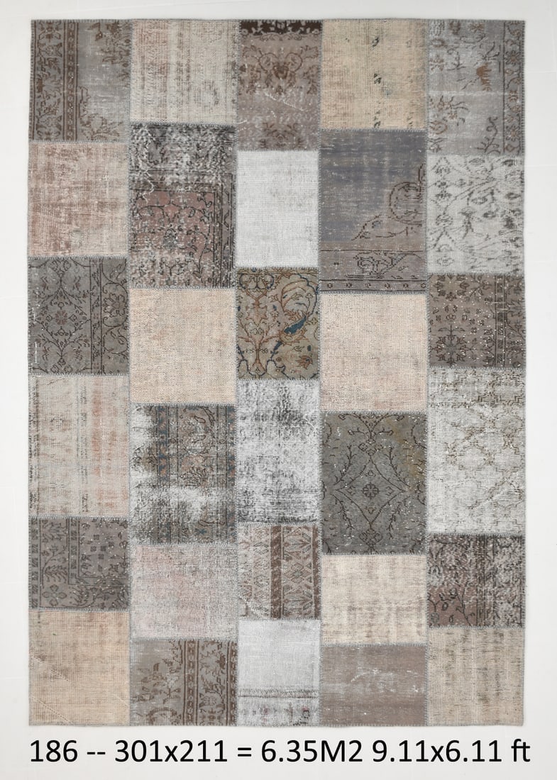 6'11'' x 9'10'' Handmade Vintage Wool Rug - 186 (1 of 20)