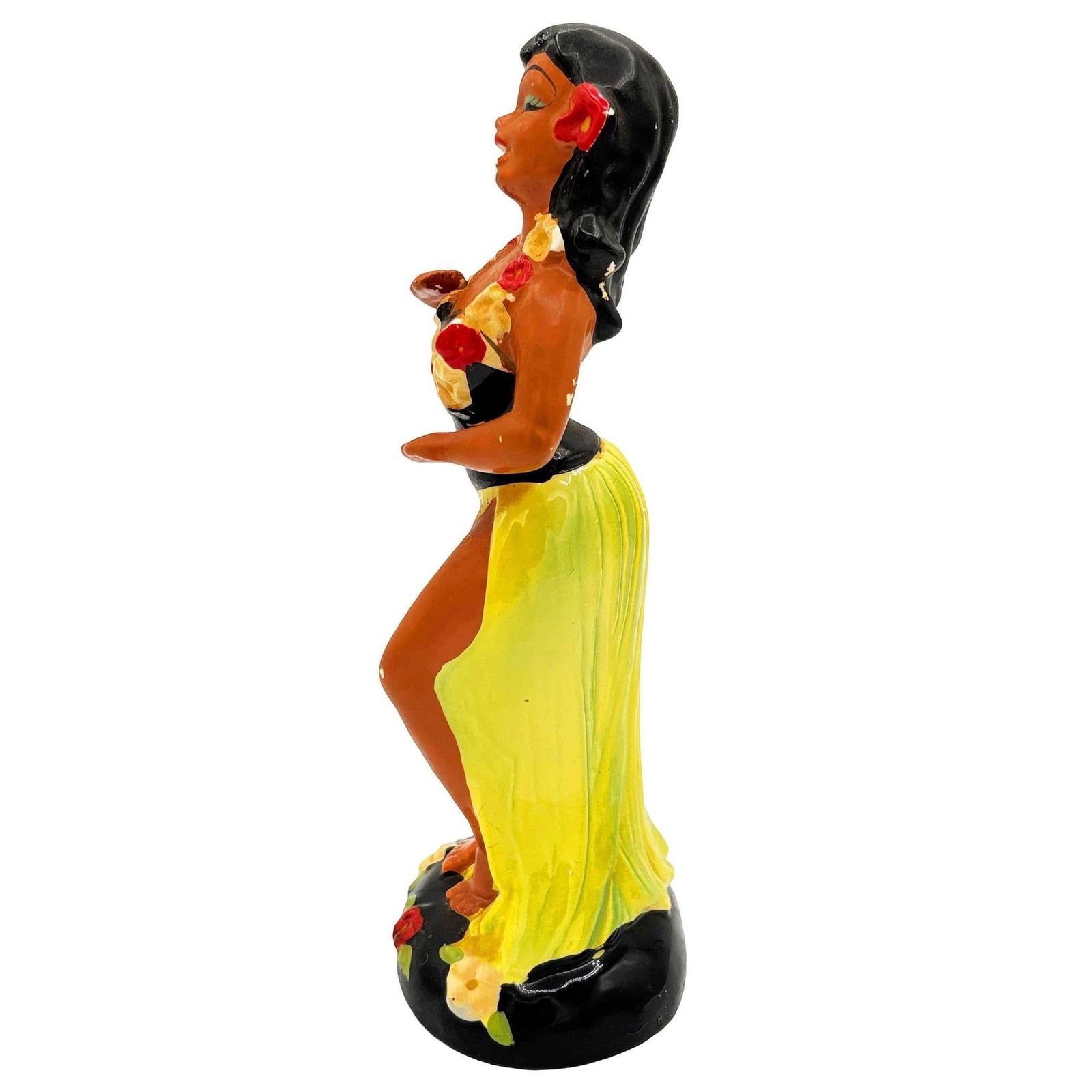 Hawaiian Hula Girl & Ukulele Player Ceramic Statue Set by Kreiss Company - 2