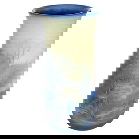 Rookwood Pottery Vellum Glaze Vase, circa 1925: Title: Rookwood Pottery Vellum Glaze Vase, circa 1925 Description: This piece is an American Rookwood Pottery "Vellum" series ceramic vase by Lenore Asbury, circa 1925. A monumental landscape vase by