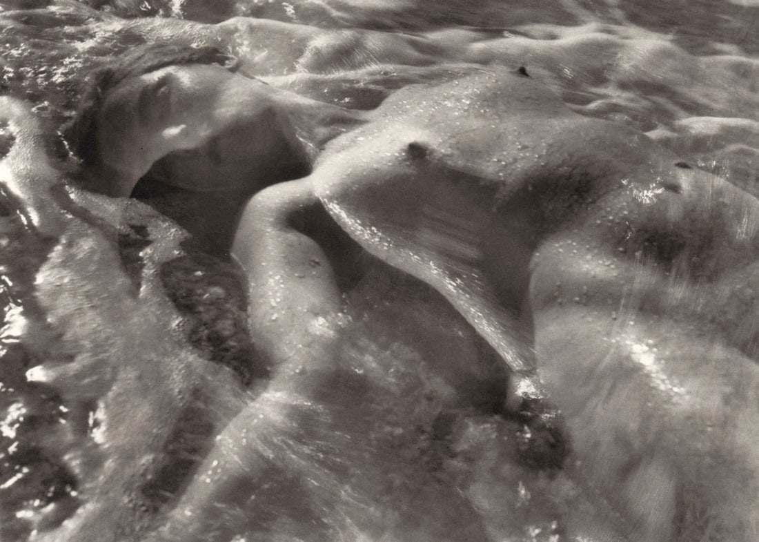 RUTH BERNHARD - In the Wave, 1945: Title: RUTH BERNHARD - In the Wave, 1945 Description: Artist: RUTH BERNHARD Print Title: In the Wave, 1945 Medium: Duotone Photoengraving Printed in USA in 1980’s Image Size approx: 7 x 9” Rut