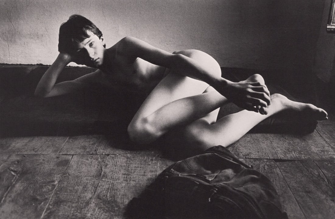 WILL MCBRIDE - Reclining Boy: Title: WILL MCBRIDE - Reclining Boy Description: Artist: WILL MCBRIDE Print Title: Reclining Boy Medium:Duotone Photo-lithograph Printed 1980’s in Switzerland Image size (inches) approx. 6 x 9&rdquo