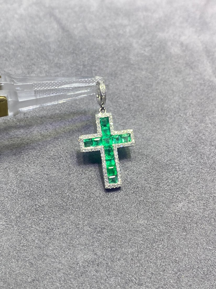 18K Gold Plated Natural Emerald Pendant - 4