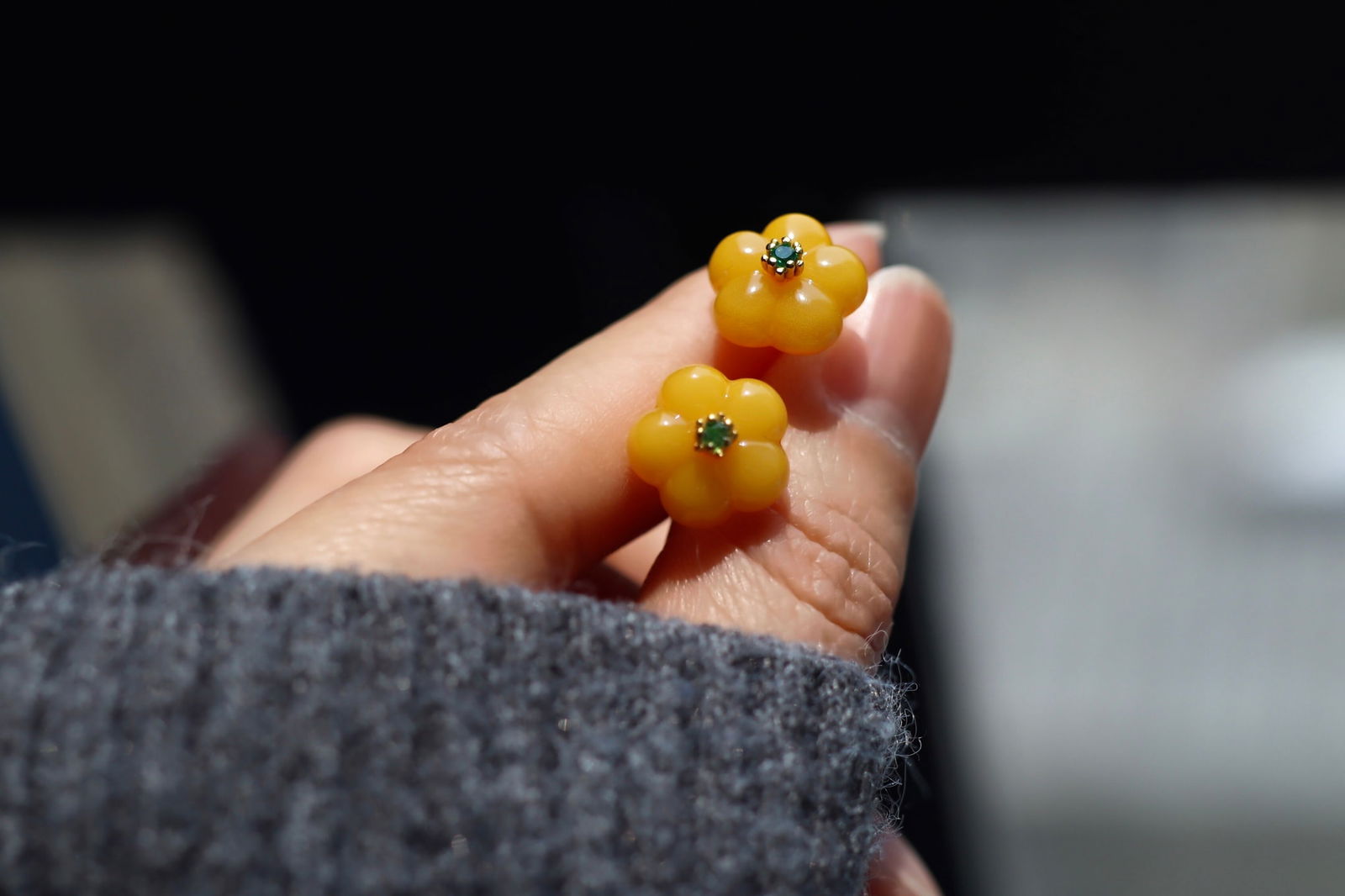 Sterling Silver Plated with 18k Gold Engraved Stud Earrings - 3